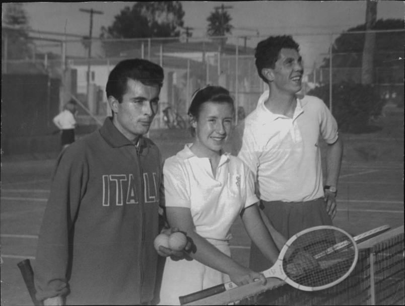 Con Fausto Gardini e Beppe Merlo nel 1952 in California.